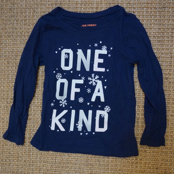 Girls Size 3 Joe Fresh Navy Long Sleeve Shirt - Picture 1 of 3